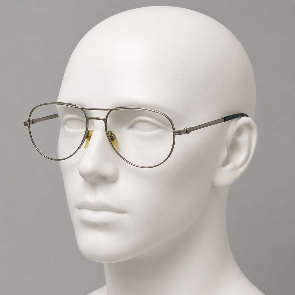 Sergio Tacchini Eyeglasses Aviator Metal Silver Black Made Italy T835 135mm